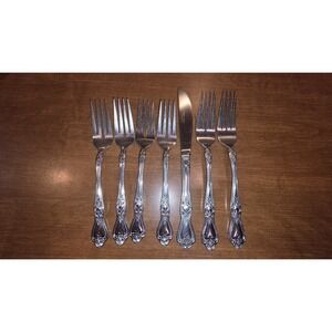 Rogers Precious Rose 4 Salad Fork 2 Fork 1 Knife Stainless Silverware Flatware